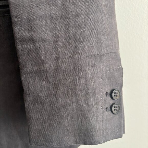 John Varvatos Grey/Brown Peak Lapel Single Button Linen Sport Coat/ Blazer - 40 - Picture 5 of 13